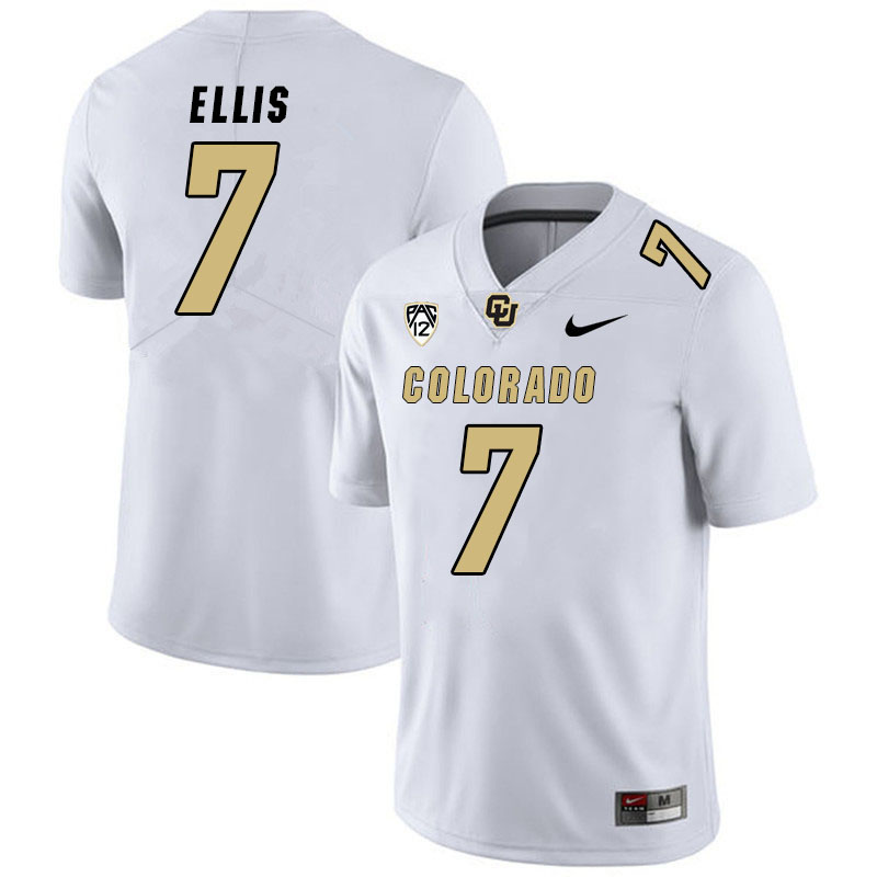 Men #7 Jaylen Ellis Colorado Buffaloes College Football Jerseys Stitched Sale-White - Click Image to Close